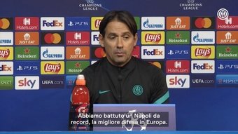Inzaghi in conferenza stampa. Dugout