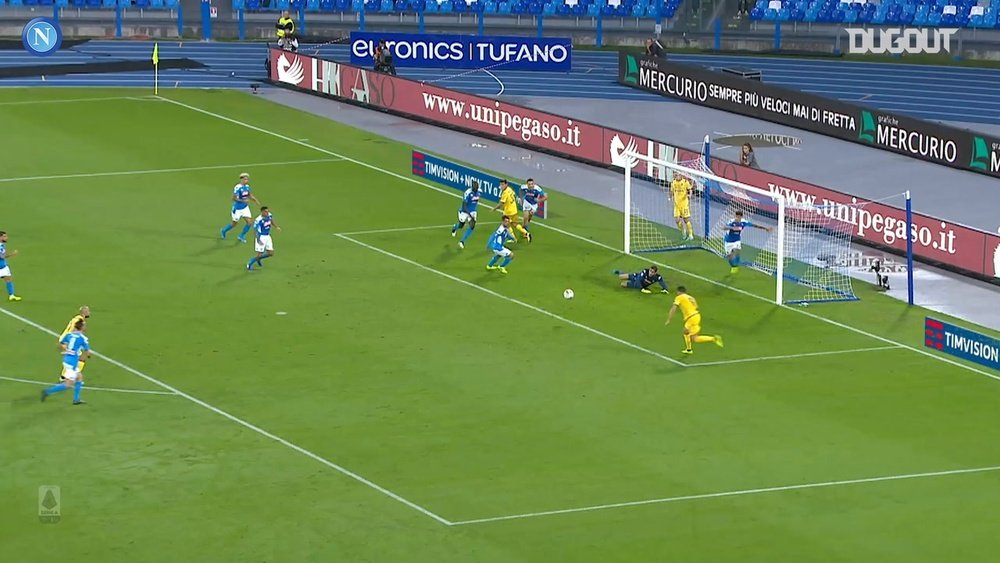 Verona were denied a goal by Napoli GK Alex Meret's triple save. DUGOUT