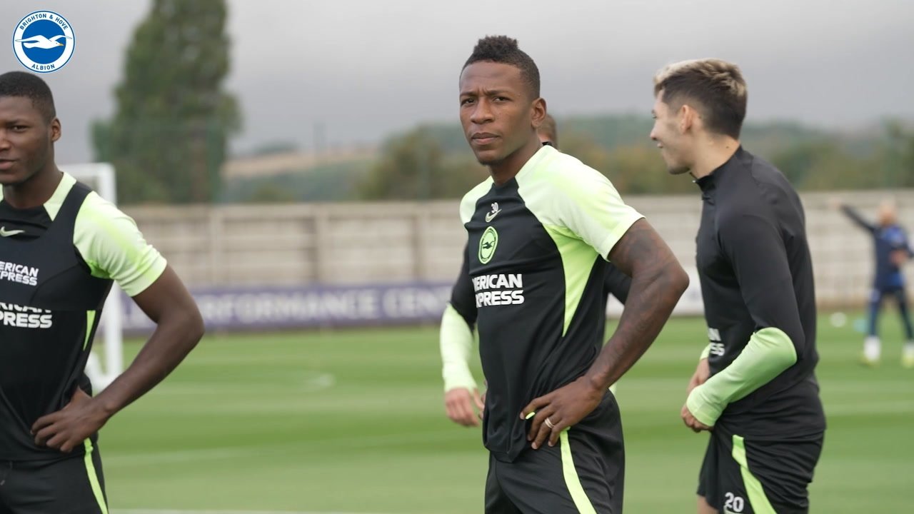 Brighton have been training ahead of the game with West Ham. DUGOUT