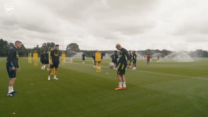 VIDEO: Arsenal's final training session ahead of Man City showdown