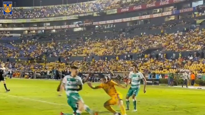 VÍDEO: el agónico gol de Salcedo para dar un punto a Tigres ante Santos Laguna