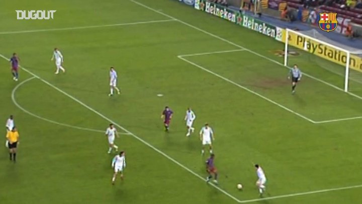 VIDEO: Messi's first Champions League goal for FC Barcelona