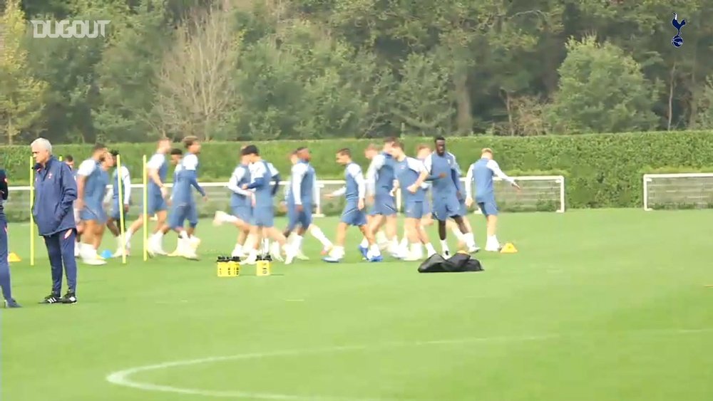 Spurs trained ahead of the match. DUGOUT