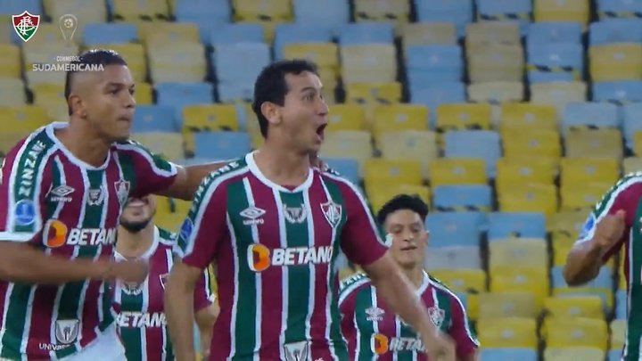 O golaço de Paulo Henrique Ganso contra o Junior Barranquilla. DUGOUT