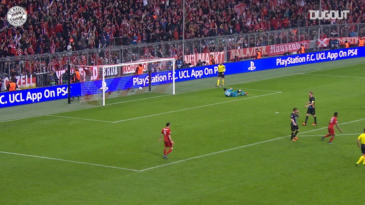 David Alaba’s sensational strike vs Arsenal. DUGOUT