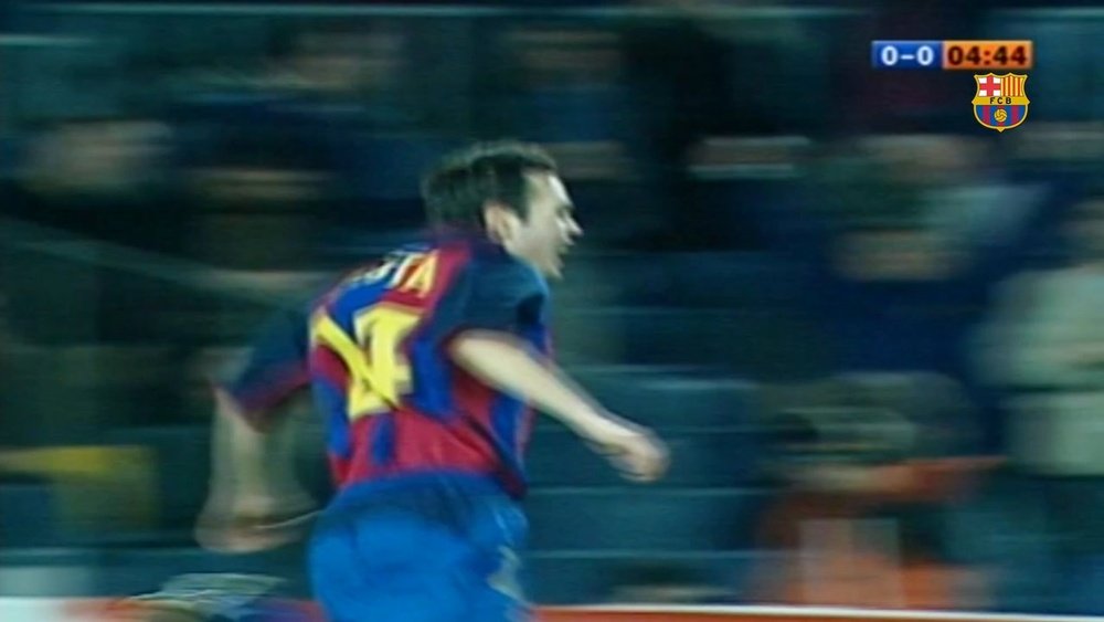 Andres Iniesta got his first Barca goal in January 2004. DUGOUT