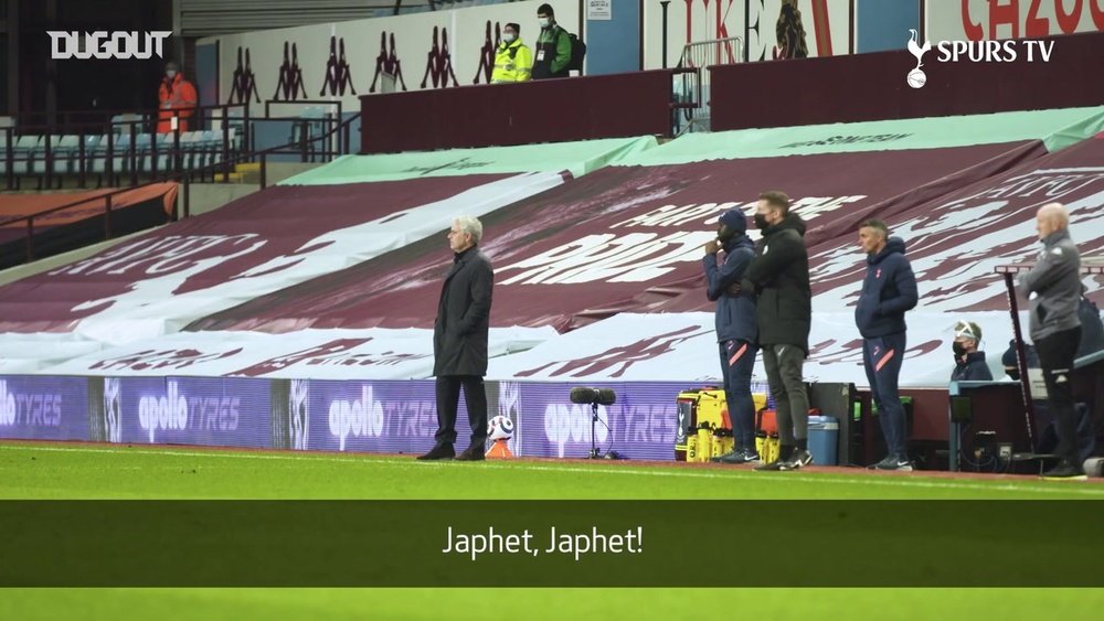 As reações do técnico na vitória sobre o Aston Villa. DUGOUT