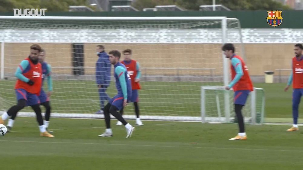 Barcelona's recovery session ahead of the game against Rayo Vallecano. DUGOUT