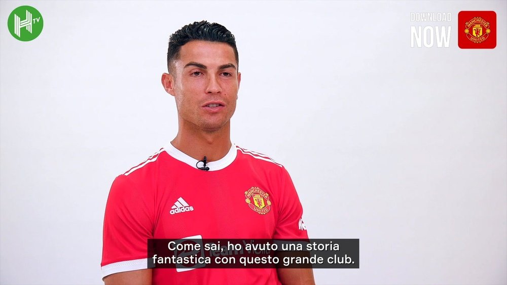 Le prime parole di Ronaldo da giocatore dello United. Dugout
