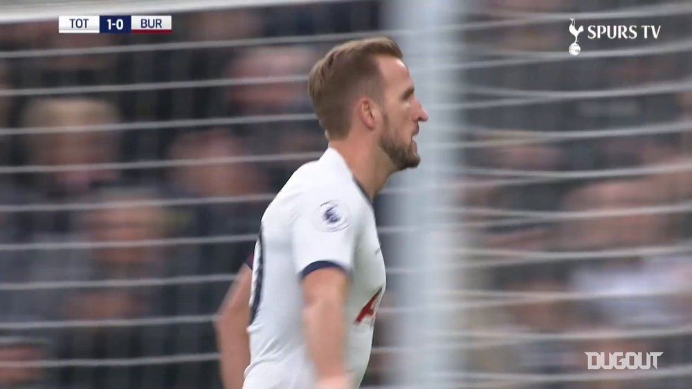 Harry Kane netted twice in the 5-0 victory over Burnley. DUGOUT
