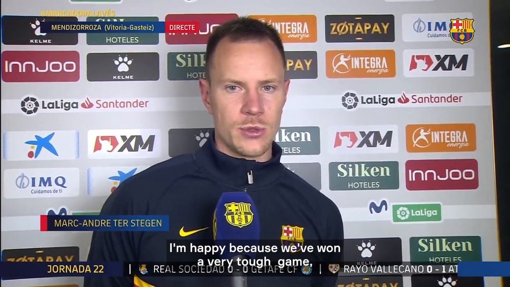 Marc-Andre ter Stegen spoke after Barca defeated Alaves. DUGOUT