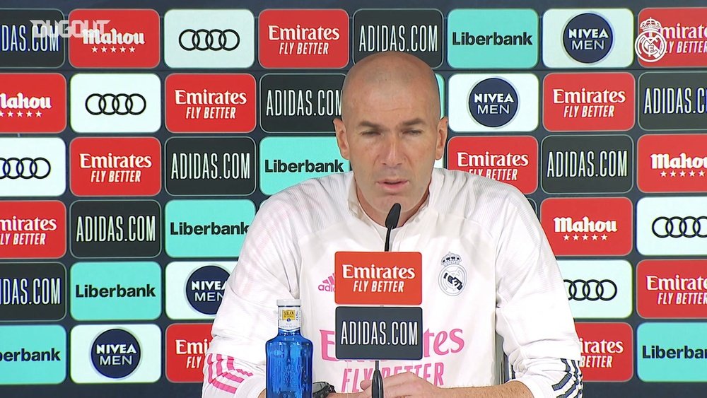 Zinedine Zidane took to the media room. DUGOUT