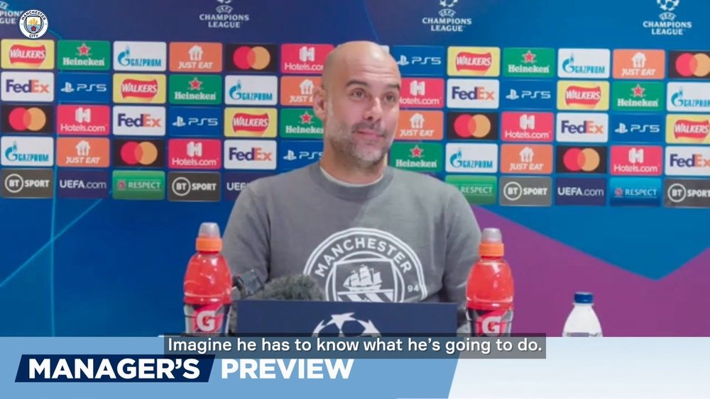 Man City manager Pep Guardiola talked about Messi. DUGOUT