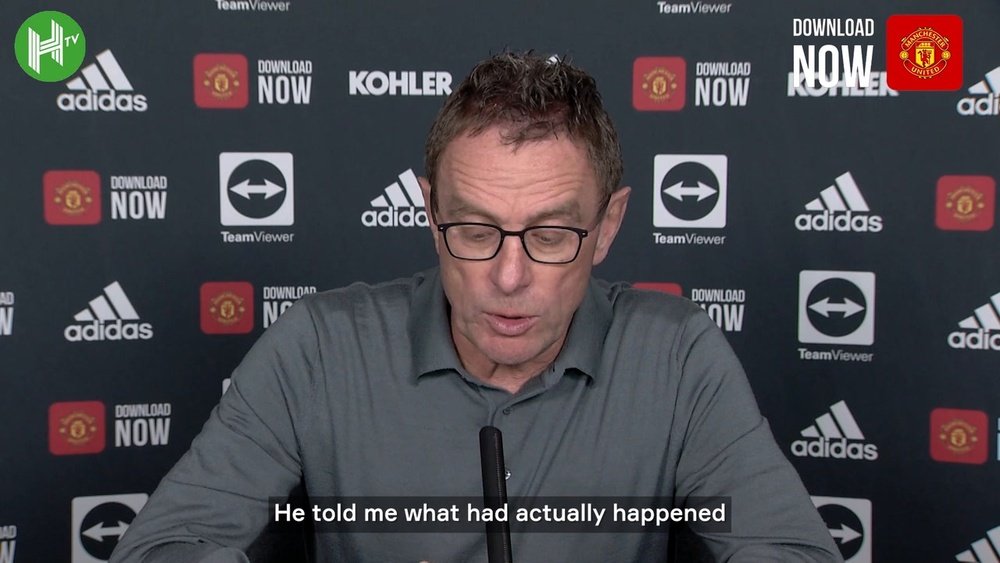 Ralf Rangnick spoke about the incident involving Victor Lindelof. DUGOUT