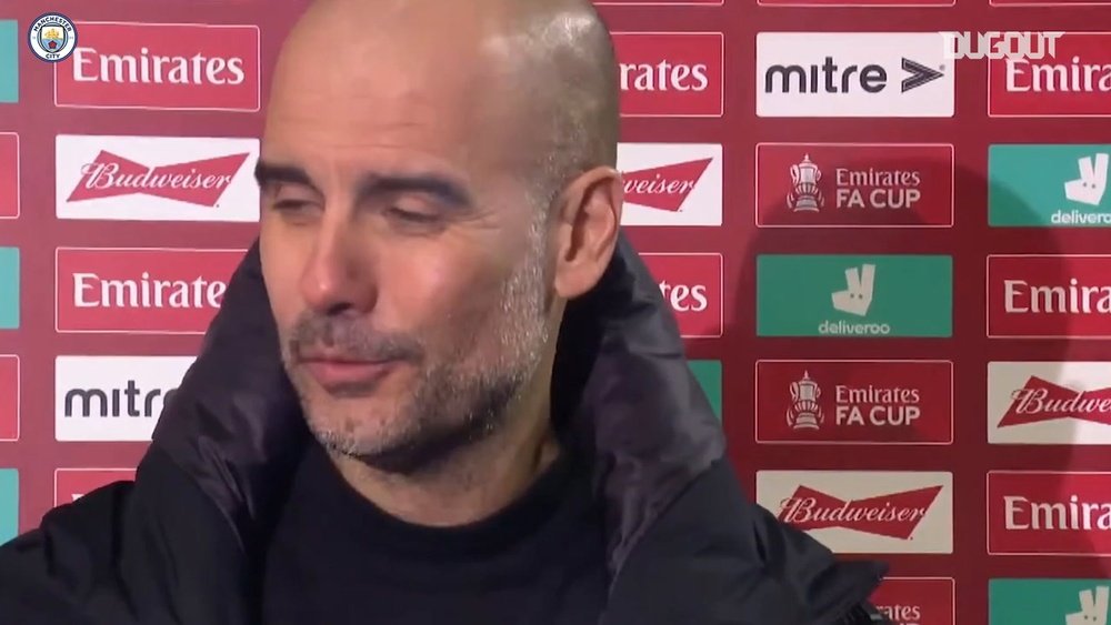 Pep Guardiola spoke after Man City made the FA Cup semis. DUGOUT