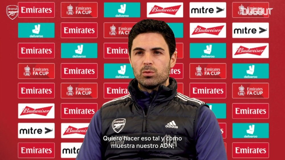 Arteta habló de las ambiciones del Arsenal. Dugout
