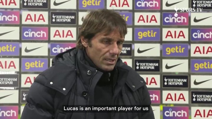 VIDEO: Conte delighted with Lucas Moura contribution
