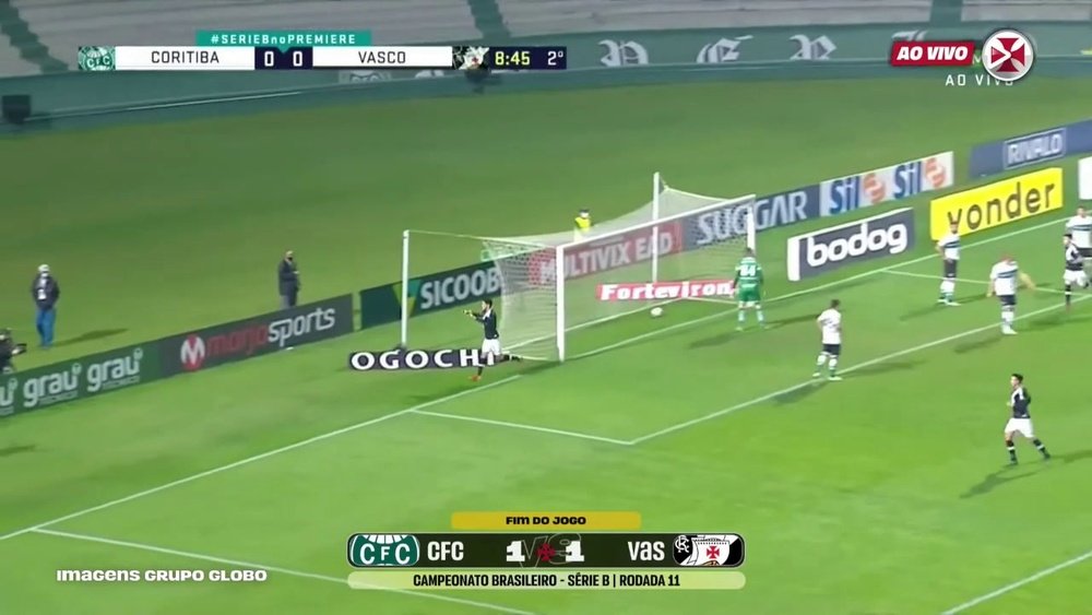 Vasco were held by Coritiba in the Brazilian second tier. DUGOUT