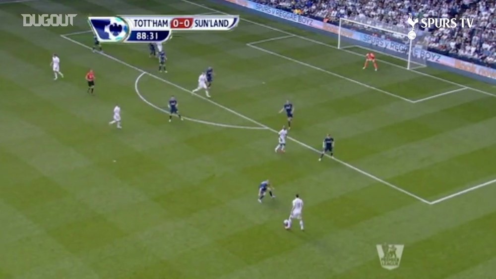 Gareth Bale faz seu último gol pelo Tottenham. DUGOUT