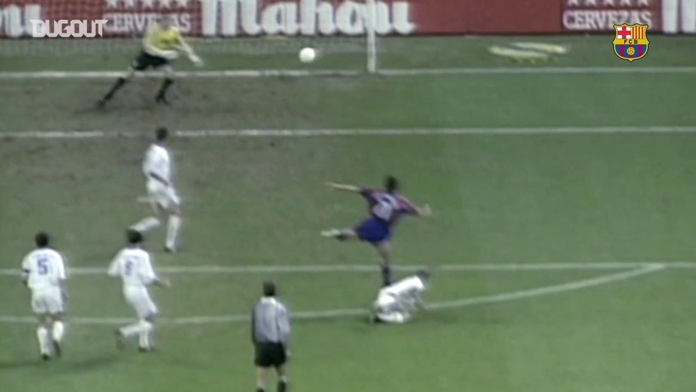 Gols de Luis Enrique pelo Barcelona contra o Real Madrid. DUGOUT