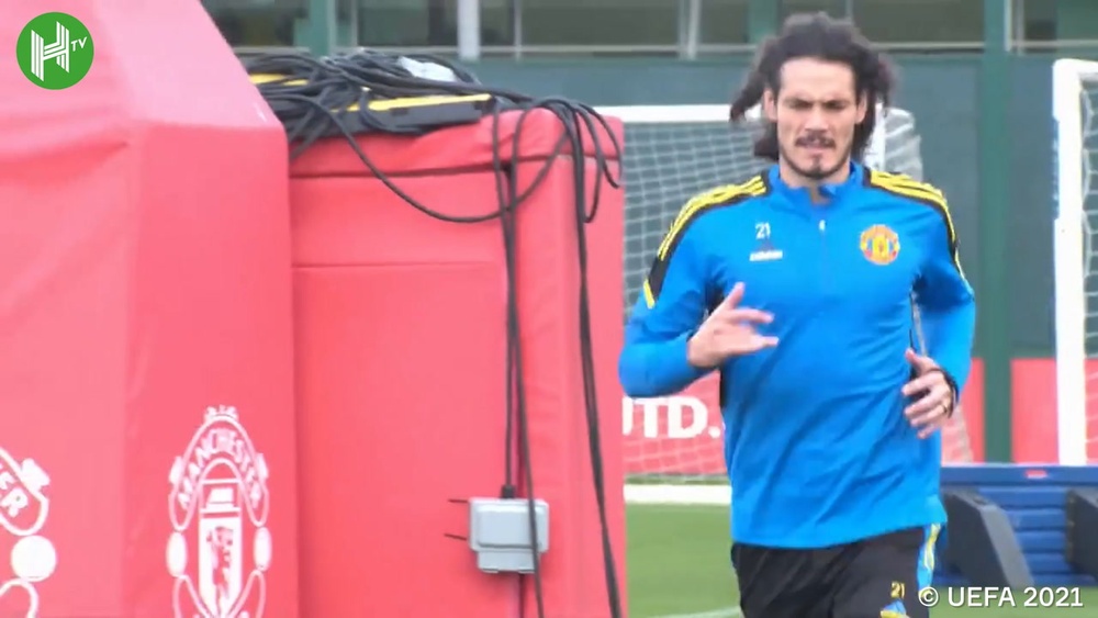 Ronaldo e lo United si allenano in vista del Villareal. Dugout