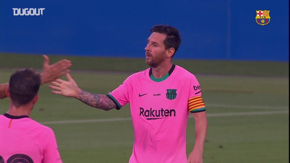 La doppietta di Messi contro il Barcellona. Dugout
