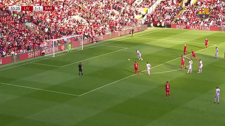 VIDEO: el gol de penalti de Rivaldo contra las leyendas del Liverpool