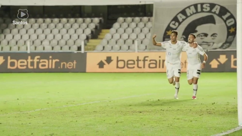 Os gols da vitória do Santos sobre o Atlético-MG. DUGOUT