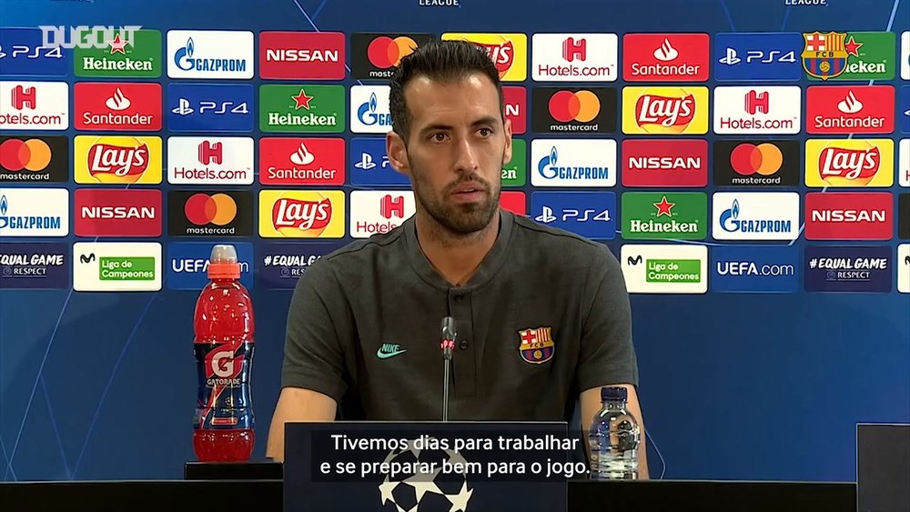 Sergio Busquets falou sobre a expectativa para a partida do Barcelona contra o Napoli. DUGOUT