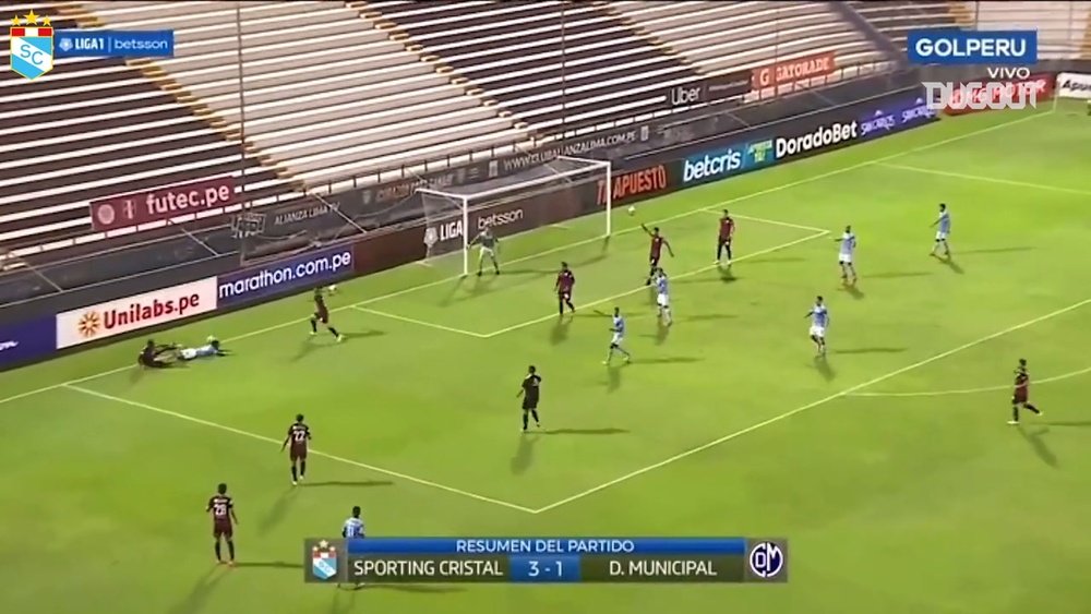 La victoria de Sporting Cristal por 3-1 ante Deportivo Municipal. Captura/DUGOUT