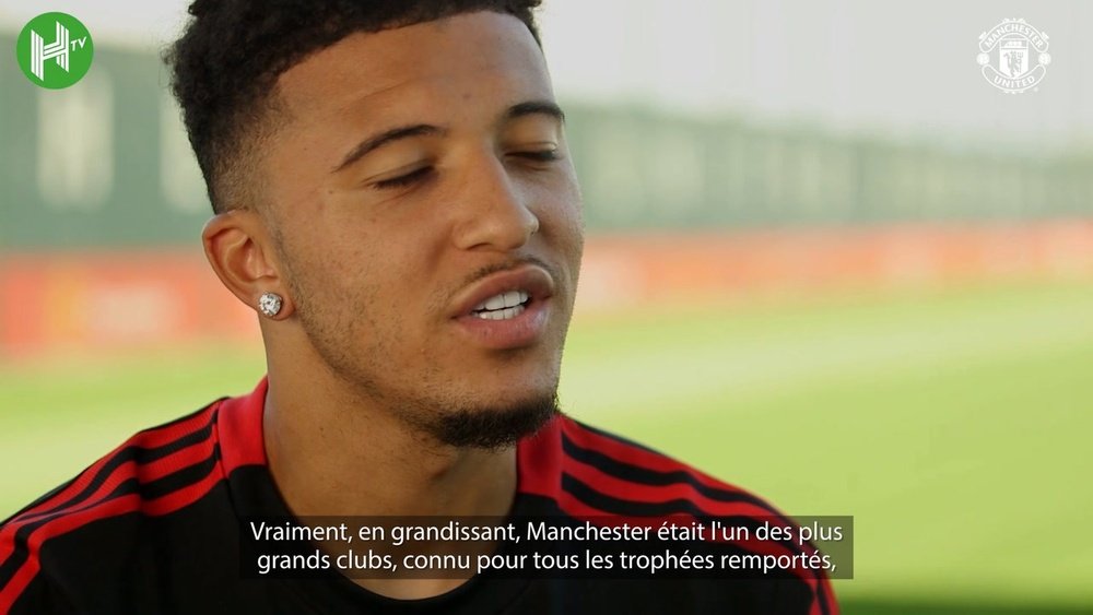 La première interview de Jadon Sancho avec Manchester United. Dugout