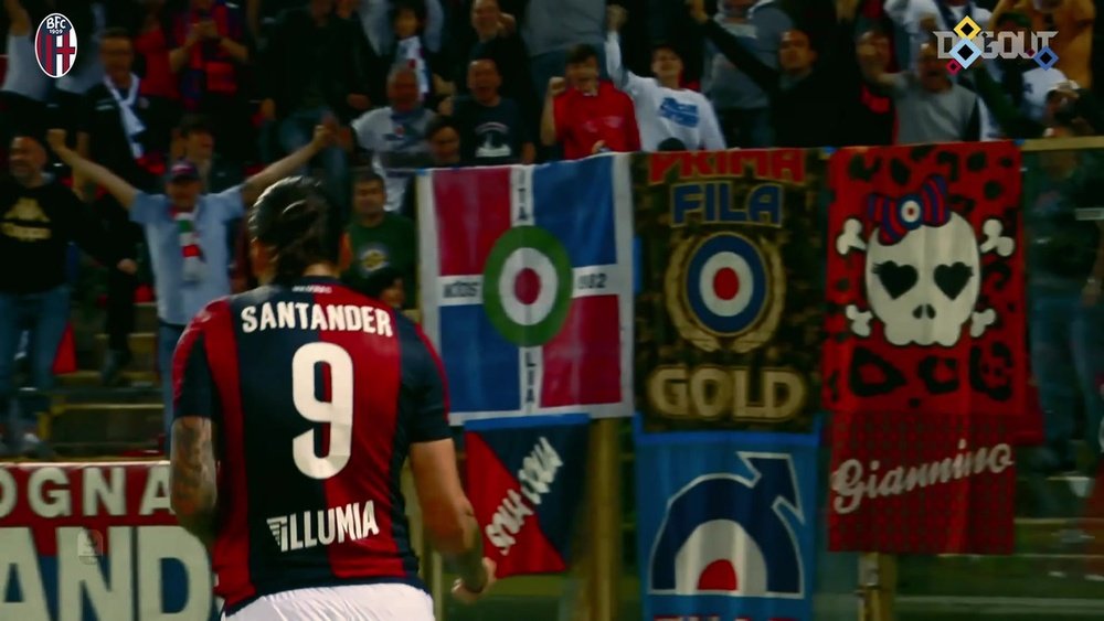 Santander's goals for Bologna. DUGOUT