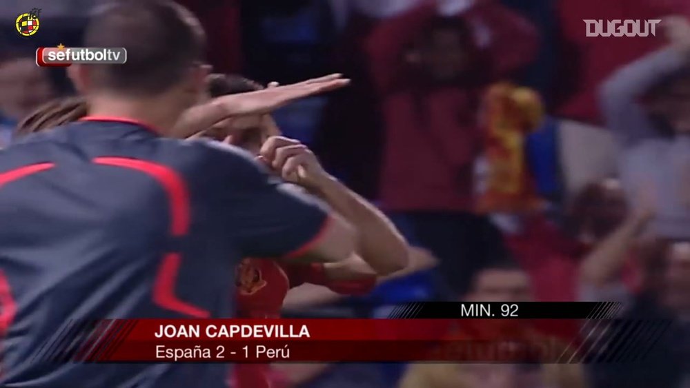 En el 92', Capdevila dio la victoria a España ante Perú en 2008. DUGOUT