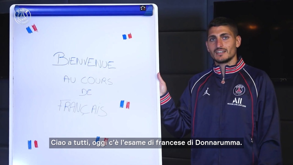 Donnarumma a lezione di francese da Verratti. Dugout