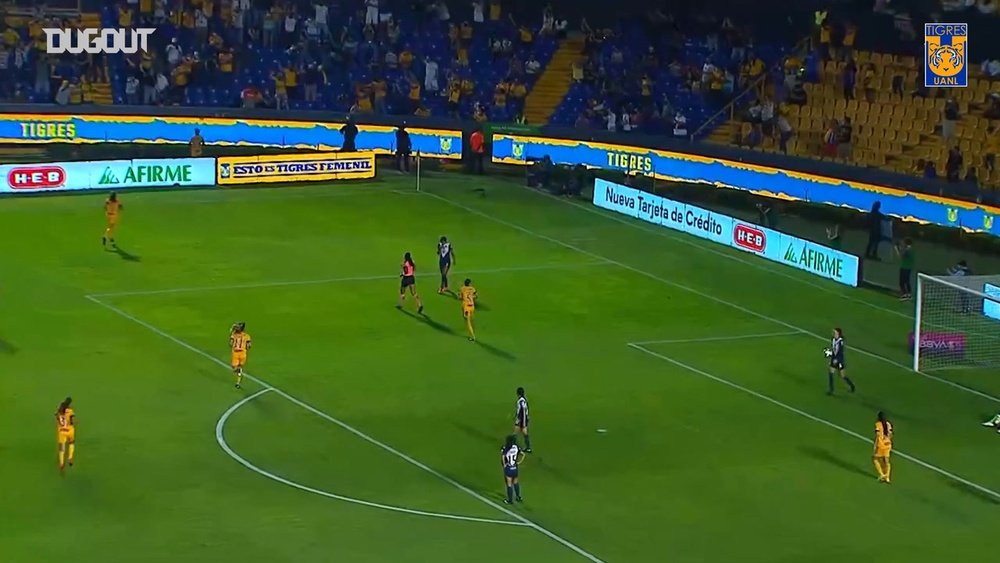 Cruz scored in Tigres Femenil's 2-0 victory over America femenil. DUGOUT