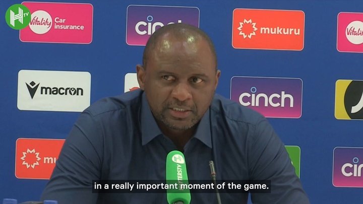VIDEO: Vieira frustrated with missed chances v Arsenal