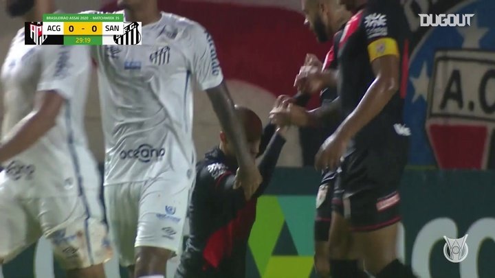 VIDEO: Atletico GO and Santos take a point each