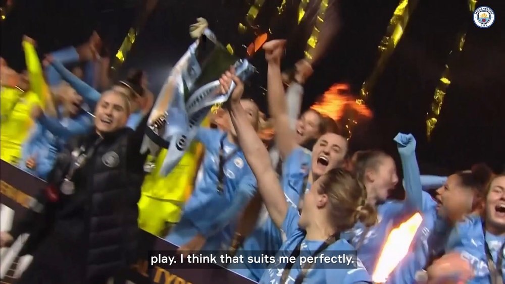 Roord gave her first interview for Man City on Thursday. DUGOUT