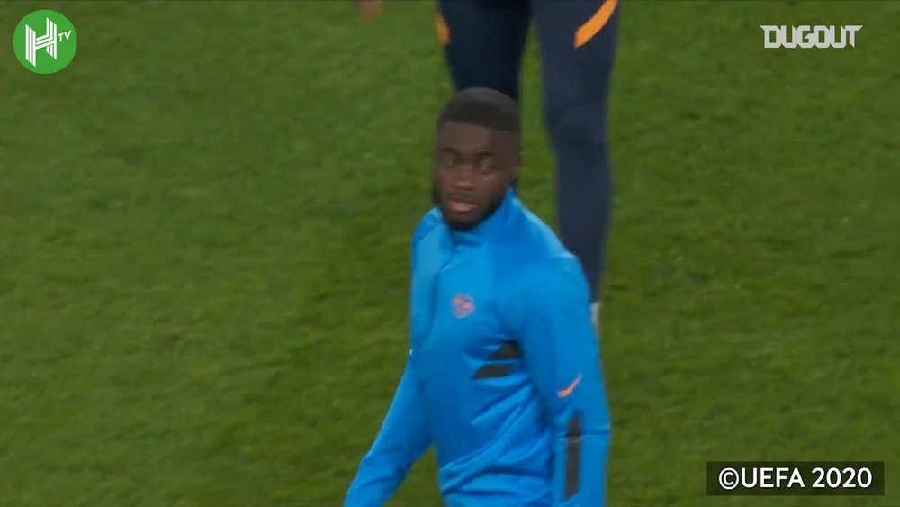 Upamecano trains with RB Leipzig before facing PSG. DUGOUT