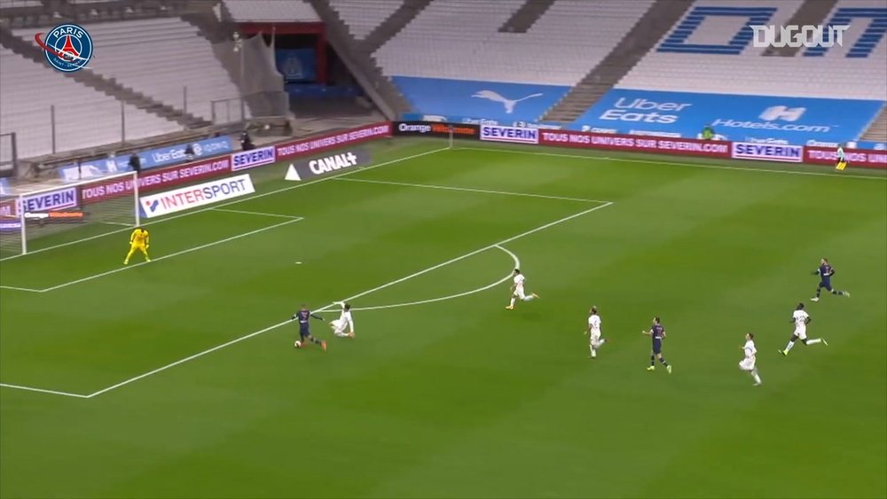 Kylian Mbappé opens scoring against Marseille in Le Classique. DUGOUT