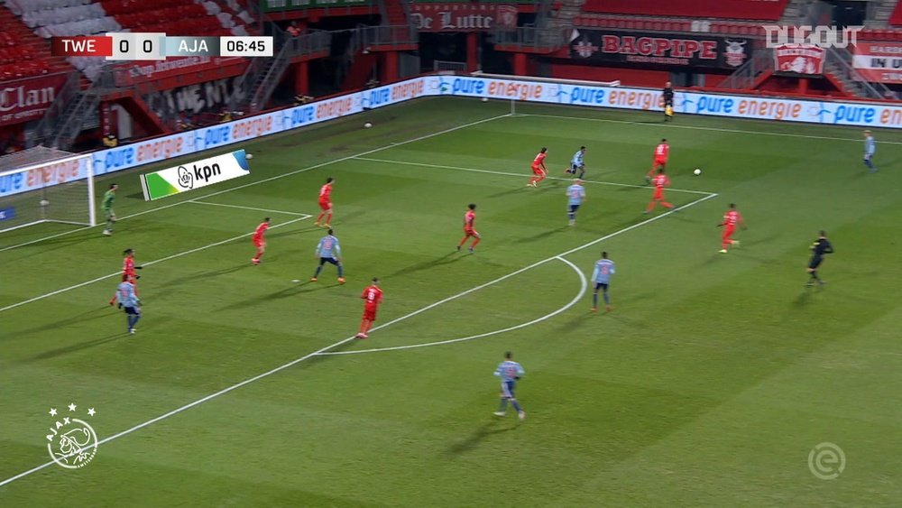 Haller's first Ajax goal vs FC Twente. DUGOUT
