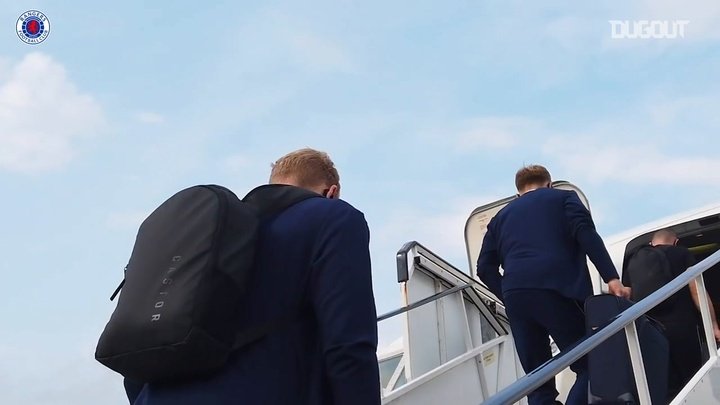 VIDEO: Rangers players travel to Gibraltar for Europa League clash