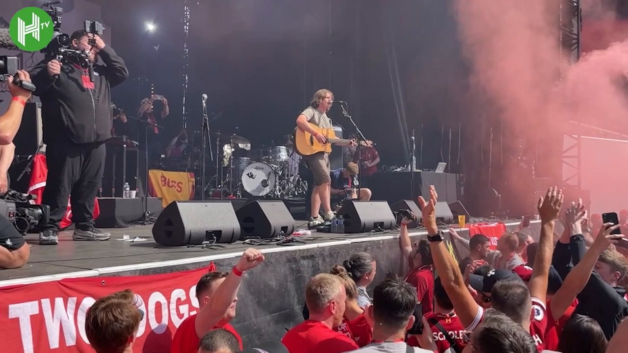 Liverpool fans were in full voice ahead of the CL final. DUGOUT