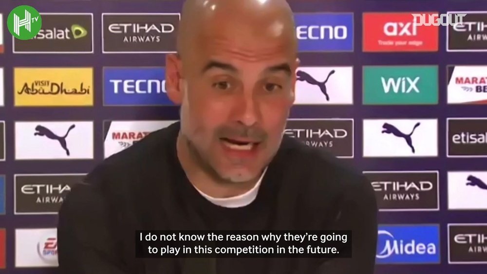 Guardiola was critical of the Super League in City's press conference. DUGOUT