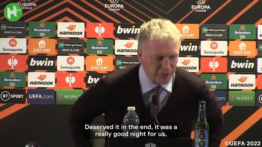 West Ham boss David Moyes spoke after knocking out Sevilla. DUGOUT