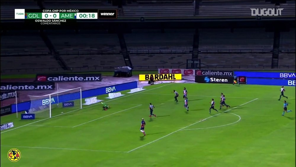 Chivas derrotó al América. DUGOUT