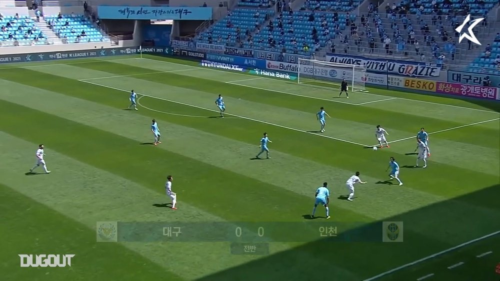Cesinha scored as Daegu defeated Incheon 3-0. DUGOUT