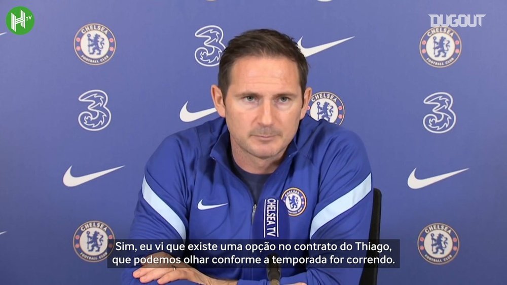 Lampard revela opção de renovação no contrato de Thiago Silva com o Chelsea. DUGOUT