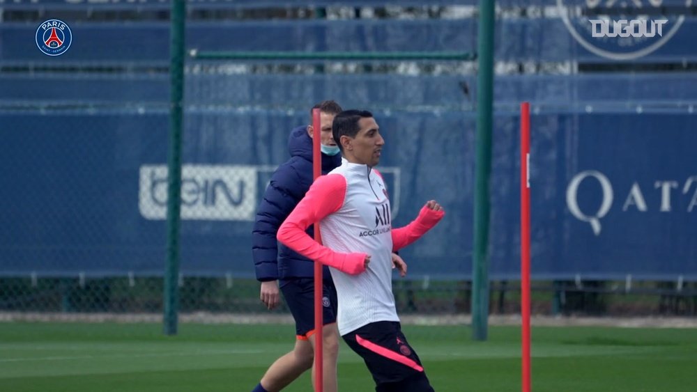 Angel Di Maria has been training ahead of PSG v Reims. DUGOUT