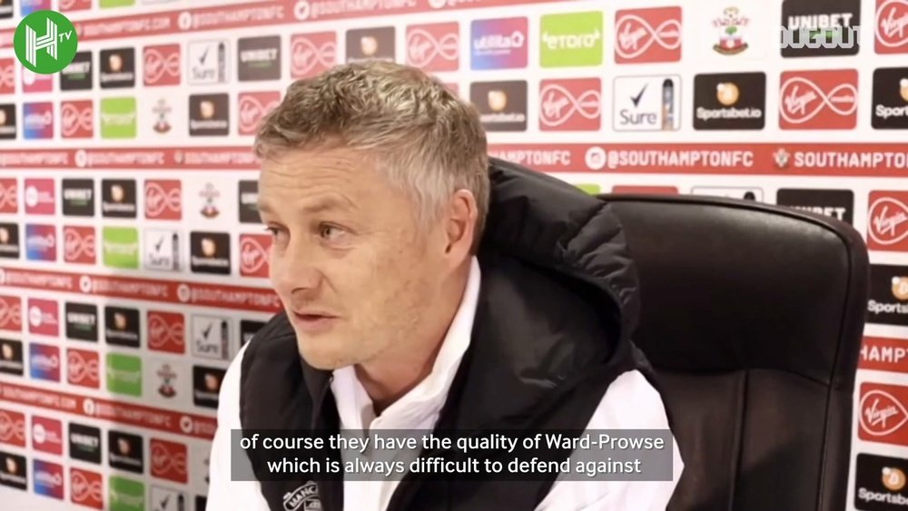 Solskjaer adressed the press. DUGOUT